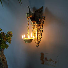 Load image into Gallery viewer, Two Moustaches Parrot Design Brass Wall Hanging Diya (Golden, Pack of 1) - Home Decor Lo