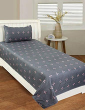 Load image into Gallery viewer, BADOTI Glace Cotton Printed 1 Single Bedsheet with 1 Pillow Cover-Grey - Home Decor Lo