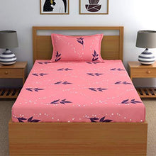 Load image into Gallery viewer, Home Ecstasy 100% Cotton bedsheets for Single Bed Cotton, 140tc Floral Pink Single bedsheet with Pillow Cover (4.8ft x 7.3ft) - Home Decor Lo