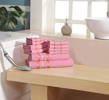 Load image into Gallery viewer, Divine Overseas Essence Soft, Extra Absorbent and Quick Dry Light Weight Cotton Towel 2 Bath Towels, 2 Hand Towels, 6 Face Towels, Love Pink -Set of 10 Piece - Home Decor Lo