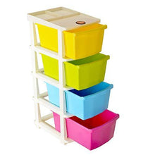 Load image into Gallery viewer, Bathla Stomo 4 – Extra Large Multi-Purpose Modular Drawer Storage System for Home & Office with Trolley Wheels & Anti-Slip Shoes (Multicolour) - Home Decor Lo