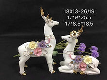 Load image into Gallery viewer, UNIVERSE LIGHTS Ceramic Deer Figurine Fawn Statue Sculpture, Large, White, Set of 2