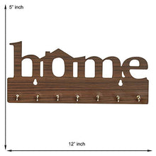 Load image into Gallery viewer, Webelkart Premium "Home" Keys Wooden Key Holder (29 cm x 13.5 cm x 0.4 cm, Brown)- 7 Hooks - Home Decor Lo