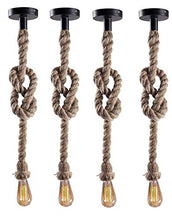 Load image into Gallery viewer, Quace Head Vintage Hemp Rope Pendant Light Fixture (110V-220V, Brown, 1m) - 4 Units - Home Decor Lo