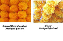 Load image into Gallery viewer, DECORATION CRAFT Artificial Marigold Flower Garlands 5 Feet Long (Light Orange, 5) - Home Decor Lo