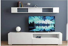 Load image into Gallery viewer, HEERA MOTI CORPORATION Interiors Wooden Laminated TV Stand and One Wall Shelf Set, 71 X 17 X 12-Inch, White - Home Decor Lo