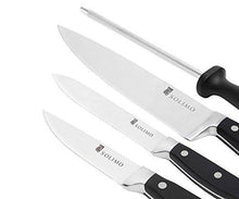 Load image into Gallery viewer, Amazon Brand - Solimo Premium High-Carbon Stainless Steel Kitchen Knife Set, 4-Pieces (with Sharpener), Silver - Home Decor Lo