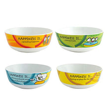 Load image into Gallery viewer, Clay Craft Ceramic Happiness is Snack/Cereal Bowl, Multicolour, Set of 4 - Home Decor Lo