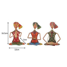 Load image into Gallery viewer, Handicrafts Paradise Iron Sitting Musician Doll Set Handmade Decorative Gift Item Showpiece for Home Decor (6.5 inch) - Set of 3 pc - Home Decor Lo