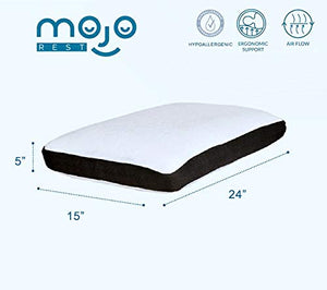 MOJOREST Orthopedic Memory Foam Bed Pillow for Sleeping, Pillow for Neck,Back and Cervical Pain with Removable Zip Cover, King/Large Size (24" L X 16" B X 5" H) - Home Decor Lo