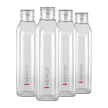 Load image into Gallery viewer, Cello Venice Exclusive Edition Plastic Water Bottle Set, 1 Litre, Set of 4, Clear - Home Decor Lo