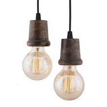 Load image into Gallery viewer, Homesake® Edison Filament Wooden Walnut Taper Bulb Holder, Urban, Retro, Nordic Style, with Fixture, Set of 2