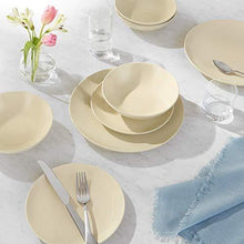 Load image into Gallery viewer, AmazonBasics 18-Piece Stoneware Dinnerware Set - Cream, Service for 6 - Home Decor Lo