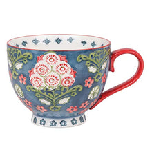 Load image into Gallery viewer, Chumbak Boho Spirit Mug - Green - Tea and Coffee Mug, Ceramic Drinking Cup, Dining and Tableware for Hot Beverages, Breakfast Mugs for Home and Office, Dishwasher and Microwave Safe, 5.9"x4.5"x3.5" - Home Decor Lo