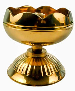 RoliMoli Shri Anand Diya Hindu Pooja Article Brass Oil Lamp Diyas (4 cm) - Home Decor Lo