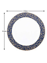 Load image into Gallery viewer, LaOpala Anassa Blue Sovrana Collection Opalware Dinner Set, 33 Pieces, White - Home Decor Lo