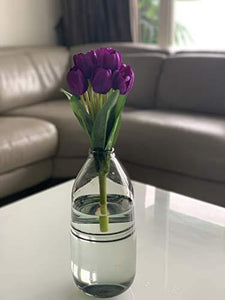 Fourwalls Beautiful Artificial Tulip Flower Bunch For Home Décor (38 Cm Tall, 9 Heads, Purple) - Home Decor Lo