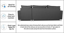 Load image into Gallery viewer, Adorn India Straight Line L Shape Sofa (Left Side Handle)(Dark Grey) - Home Decor Lo