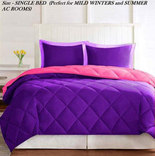Load image into Gallery viewer, Omoroze Reversible Single Bed Quilt Comforter Blanket -Purple Pink(Soft Microfiber) - Home Decor Lo