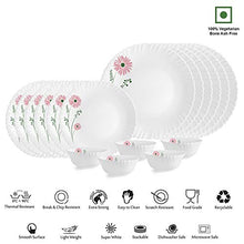 Load image into Gallery viewer, Cello Pink Lilac Opalware Dinner Set, 18-Pieces, White - Home Decor Lo