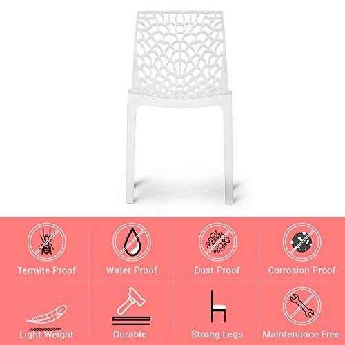 Supreme Web Plastic Chairs for Home, Outdoor Garden (Set of