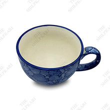 Load image into Gallery viewer, TSK Ceramic Modern Soup Bowl/Soup Cup Set with White Spoons - 350 ml, 2 Pieces, Blue - Home Decor Lo