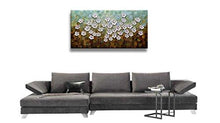 Load image into Gallery viewer, Asdam Art 100% Hand Painted 3D Paintings On Canvas Ready to Hang White Daisy Flower Oil Paintings Abstract Landscape Artwork Wall Art for Living Room Bedroom (24X48 inch) - Home Decor Lo