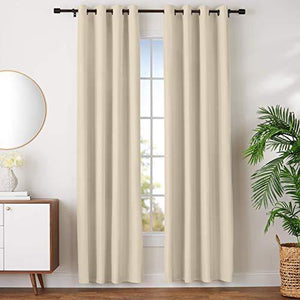 AmazonBasics Room - Darkening Blackout Curtain Set with Grommets - 245 GSM - 52" x 96", Taupe - Home Decor Lo