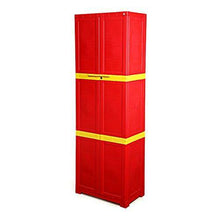 Load image into Gallery viewer, Cello Novelty Large Storage Cupboard with 4 Shelves(Red and Yellow) - Home Decor Lo