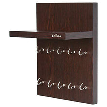 Load image into Gallery viewer, Anikaa Aldo Wooden Key Holder Stand/Wall Hooks Stand/Plain Key Holder for Home Office/Wall Mounted Key Holder/Key Hold/Key Chain Hanging Board/Wall Hanging Key Holder/Key Holder with Shelf (Wenge) - Home Decor Lo