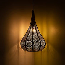 Load image into Gallery viewer, ExclusiveLane 'Morrocan Flame' Hand-Etched Pendant Lights for Ceiling Lamp Pendant Lamp & Hanging Lights in Iron (13 Inch, Matte Finish, Without Bulb)