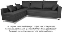 Load image into Gallery viewer, Adorn India Straight Line L Shape Sofa (Left Side Handle)(Dark Grey) - Home Decor Lo