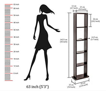 Load image into Gallery viewer, Bluewud Walten Engineered Wood Bookshelf/Display Rack (Wenge) - Home Decor Lo