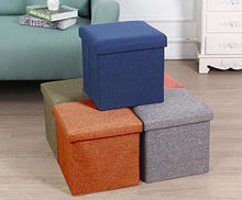 Load image into Gallery viewer, Almand Living Foldable Storage Bins Box Ottoman Bench Container Organizer with Cushion Seat Lid, Cube,Multi Colour(30X30X30 cm) (1 pcs) - Home Decor Lo