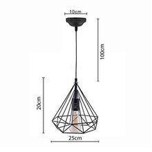 Load image into Gallery viewer, GreyWings Metal Diamond Cadge Hanging Light Pendant Lamp, with Filament Bulb - Home Decor Lo