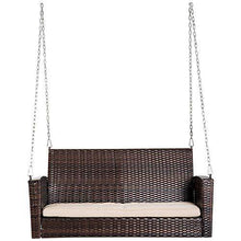 Load image into Gallery viewer, Weather Resistant Hanging Wicker Porch Swing Chair with Cushion - Home Decor Lo