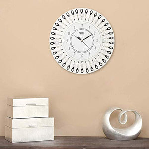 Asian Multistore Hub Ajanta Wall Clock for Home Living Room Office Bedroom Decor Stylish Latest Big Size (Round Design;12x12 Inch; Wooden; White) - Home Decor Lo