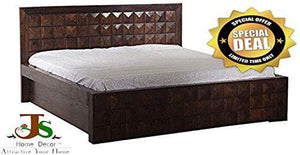 JS Home Decor Sheesham Wood Queen Size Bed with Storage Box for Bedroom | Dark Brown Finish - Home Decor Lo