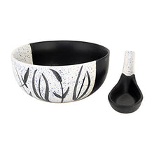 Load image into Gallery viewer, KITTENS Hand Painted in Speckled Black N White Ceramic Soup Bowl with Spoon - Set of 4 - Home Decor Lo