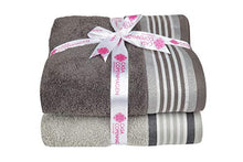 Load image into Gallery viewer, Casa Copenhagen He & She Collection 2 Pieces Cotton Extra Soft Large Bath Towel (70 x 140 cm) - Granite Grey & Mirage Grey - Home Decor Lo