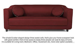 Adorn India Brisco 3 Seater Sofa (Maroon) - Home Decor Lo