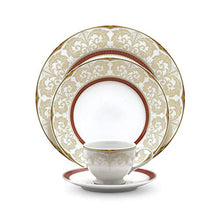 Load image into Gallery viewer, Noritake Japan - Porcelain Dinner Set of 18 pcs, Service for 5 - Luxury Dining and Kitchen Set - Hearth Collection Queens Fountain Golden Dinnerware Set