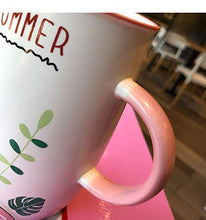 Load image into Gallery viewer, Satyam Kraft 1 pcs Embossed Flamingo Ceramic Mug for Coffee Tea Beverage Tea Cups/Coffee Mugs for Home Valentine Gift - Home Decor Lo