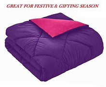 Load image into Gallery viewer, Omoroze Reversible Single Bed Quilt Comforter Blanket -Purple Pink(Soft Microfiber) - Home Decor Lo