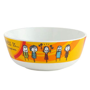 Clay Craft Ceramic Happiness is Snack/Cereal Bowl, Multicolour, Set of 4 - Home Decor Lo