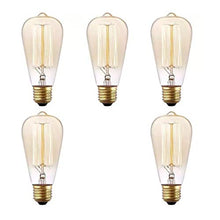 Load image into Gallery viewer, Prop It Up Vintage Incandescent Antique Dimmable Edison Bulb for Home Light Fixtures Squirrel Cage Filament E27 Base for Pendant Lighting, Wall Sconces, Ceiling Fan and Chandeliers - Pack of 5 - Home Decor Lo
