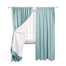 Load image into Gallery viewer, AmazonBasics Room - Darkening Blackout Curtain Set - 245 GSM - 42" x 84", Seafoam Green - Home Decor Lo