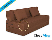Load image into Gallery viewer, Adorn India Easy Three Seater Sofa Cum Bed Alyn 6'x 6' (Brown) - Home Decor Lo