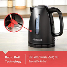 Load image into Gallery viewer, BLACK+DECKER KE1500B 1.7L Rapid Boil Electric Cordless Kettle, Black - Home Decor Lo