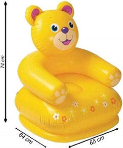 Enorme™ Teddy Bear Shape PVC Inflatable Plastic Animal Chair / Sofa for Kids ( Yellow ) - Home Decor Lo